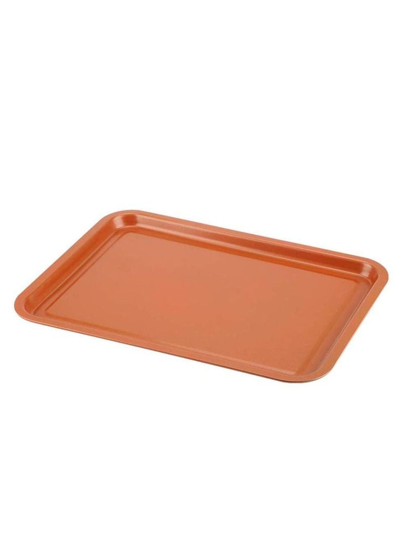 Copper Crisper Tray Non-Stick Oven Baking Tray with Elevated Mesh Crisping Grill Basket 2 Piece Set