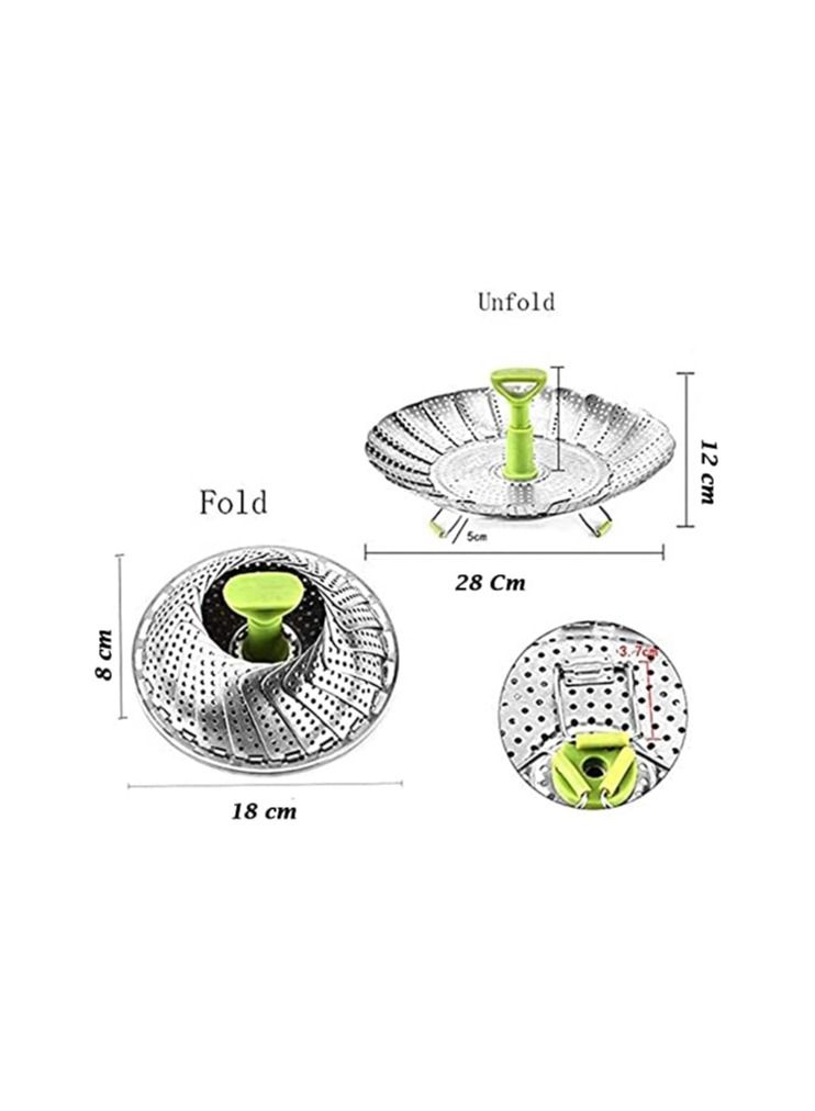 Steamer Basket Stainless Steel Instant For Food And Vegetable Fish Seafood Cooking Boiled Eggs Expandable Steam Basket Fit 7 To 11 Inch