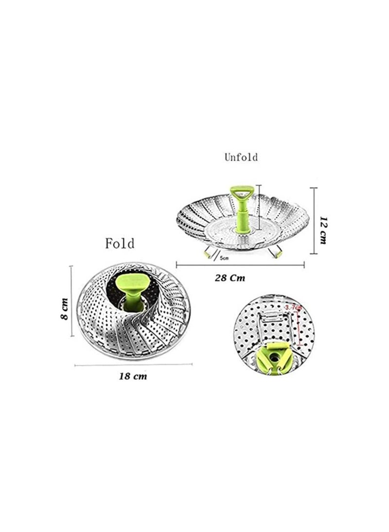 Steamer Basket Stainless Steel Instant For Food And Vegetable Fish Seafood Cooking Boiled Eggs Expandable Steam Basket Fit 7 To 11 Inch