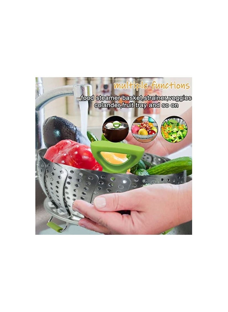 Steamer Basket Stainless Steel Instant For Food And Vegetable Fish Seafood Cooking Boiled Eggs Expandable Steam Basket Fit 7 To 11 Inch
