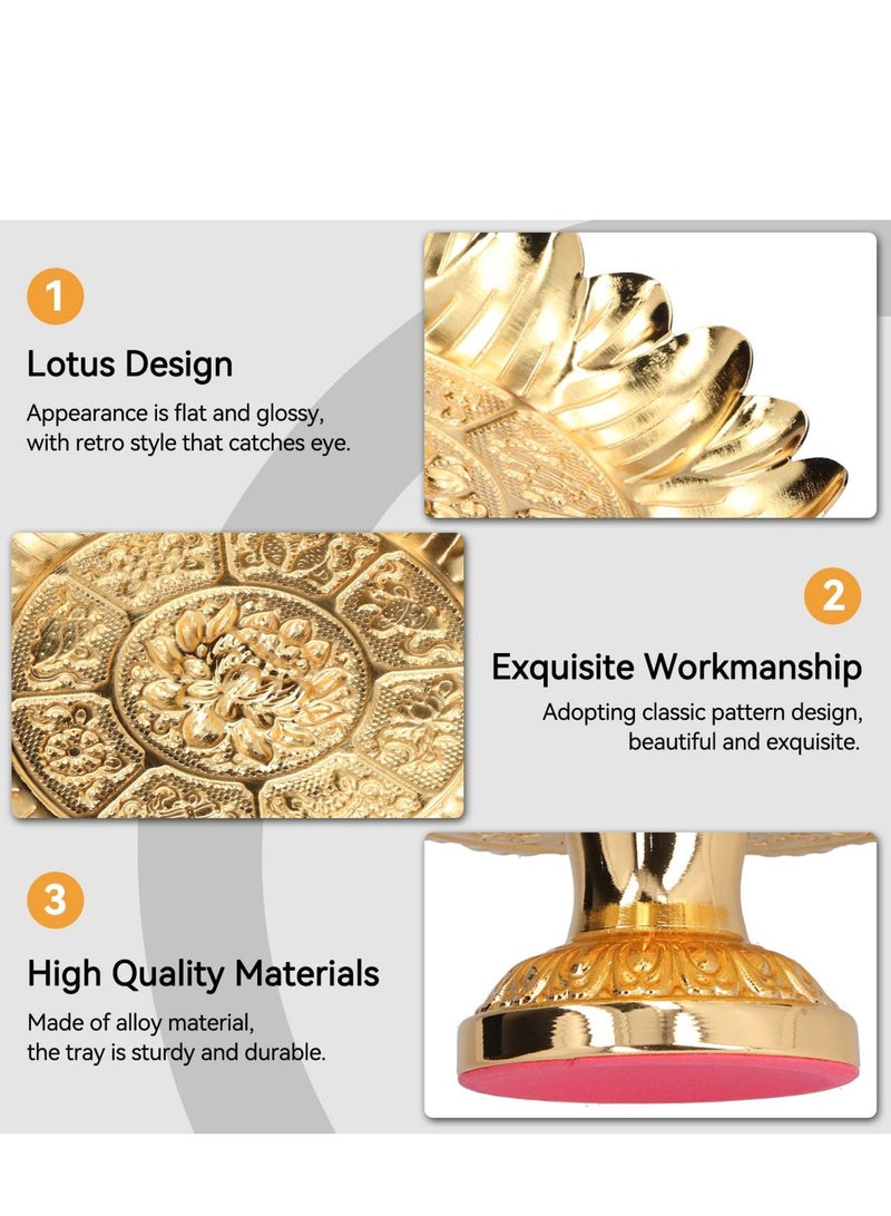 Footed Fruit Bowl,Countertop Fruit Holder Basket,Gold Fruit Bowl for Kitchen Counter Fruit Trays for Serving for Party Decorative Plate for Temples Sacrifices Home Decoration