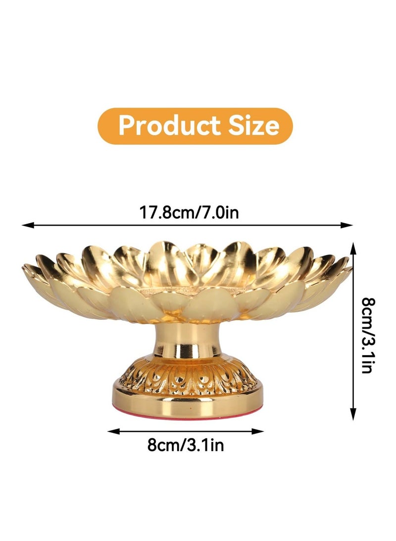 Footed Fruit Bowl,Countertop Fruit Holder Basket,Gold Fruit Bowl for Kitchen Counter Fruit Trays for Serving for Party Decorative Plate for Temples Sacrifices Home Decoration