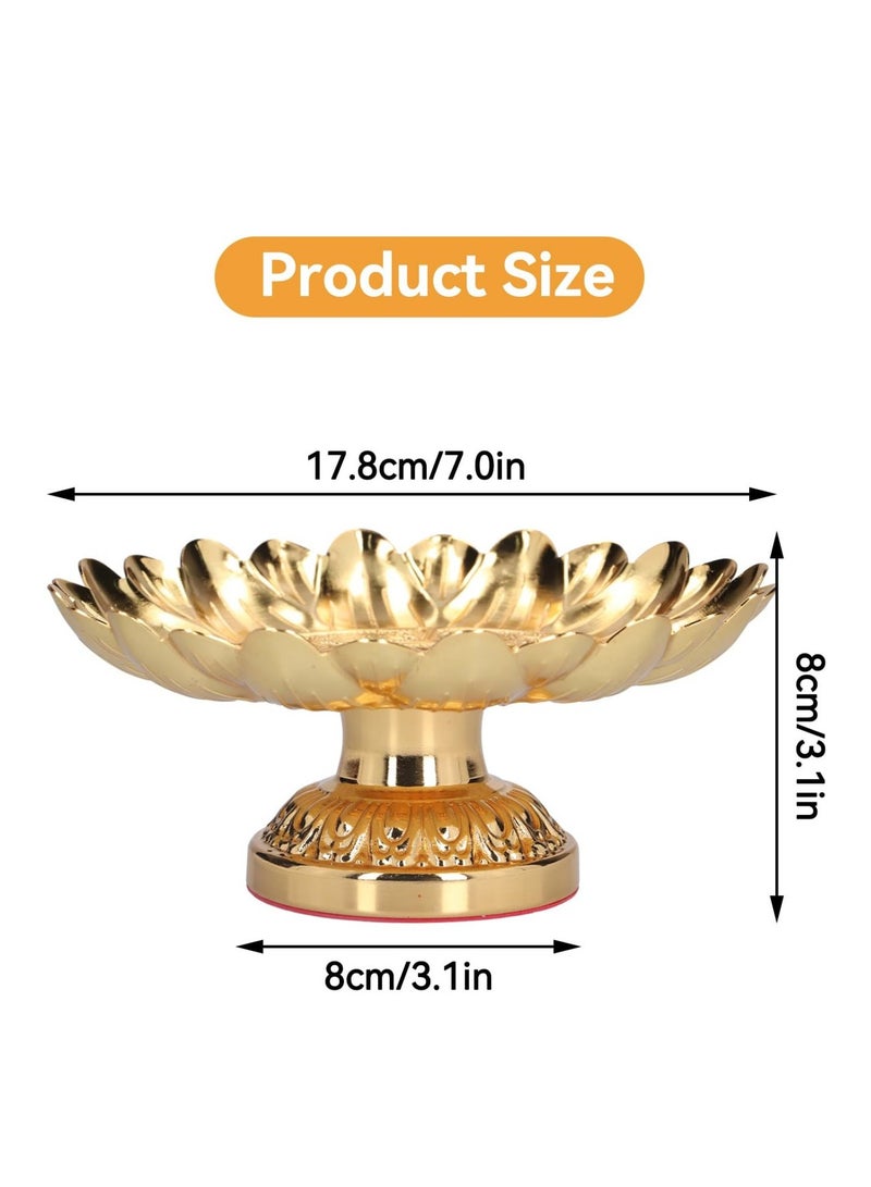 Footed Fruit Bowl,Countertop Fruit Holder Basket,Gold Fruit Bowl for Kitchen Counter Fruit Trays for Serving for Party Decorative Plate for Temples Sacrifices Home Decoration
