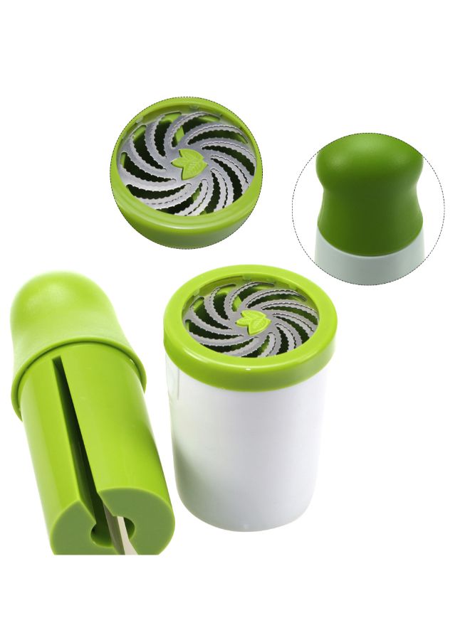 Manual Twist Herb Grinder Green/White 17.50 x 7.30 x 7.30centimeter