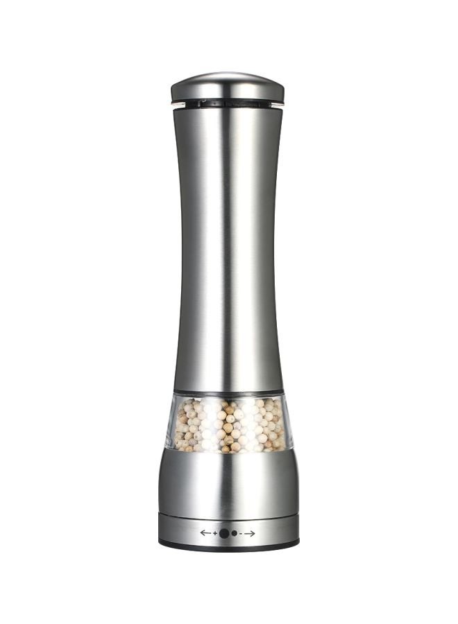 Stainless Steel Electric Pepper Grinder Silver 21.5x6.3cm