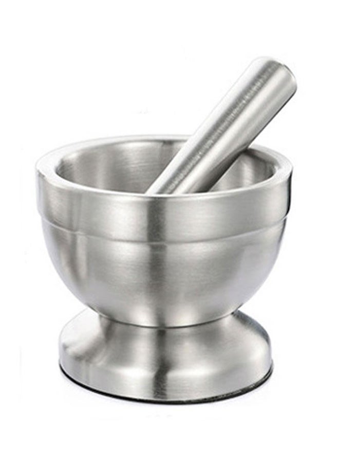 Stainless Steel Mortar And Pestel Silver 10cm