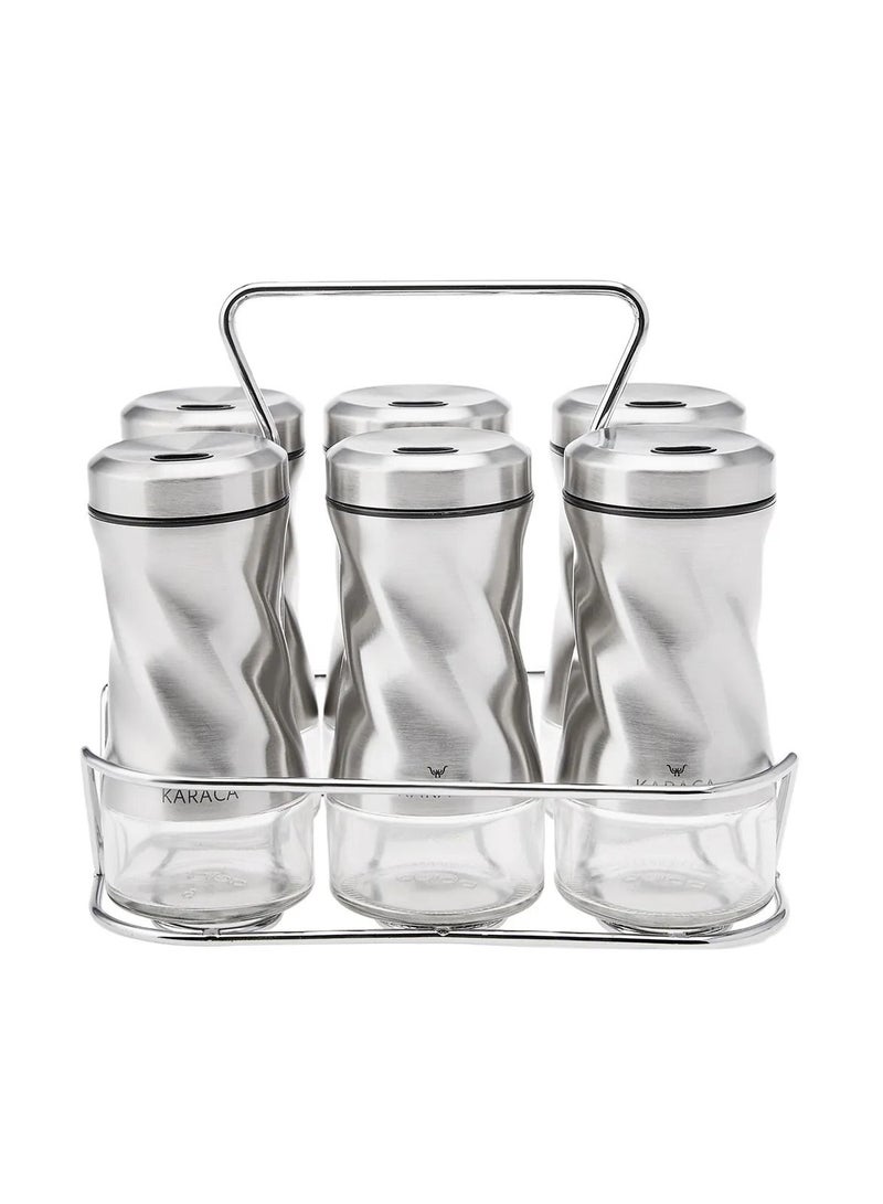 Karaca Tottori Inox 7 Piece Spice Set/ Rectangular