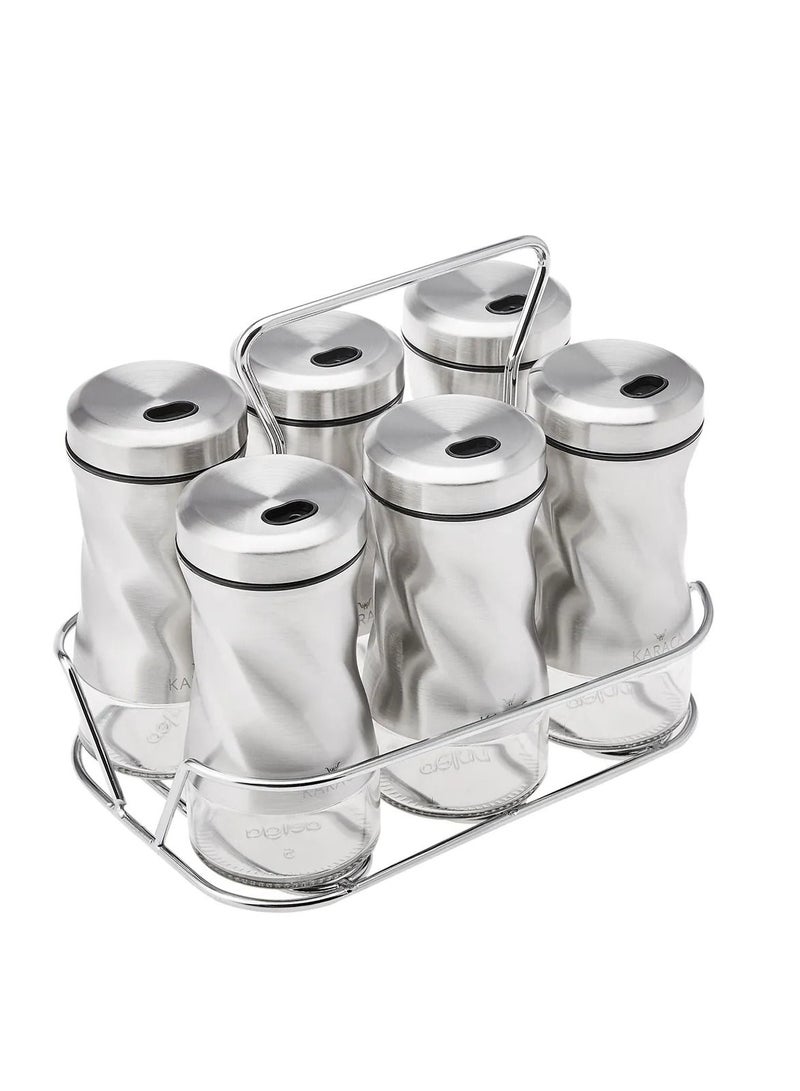 Karaca Tottori Inox 7 Piece Spice Set/ Rectangular