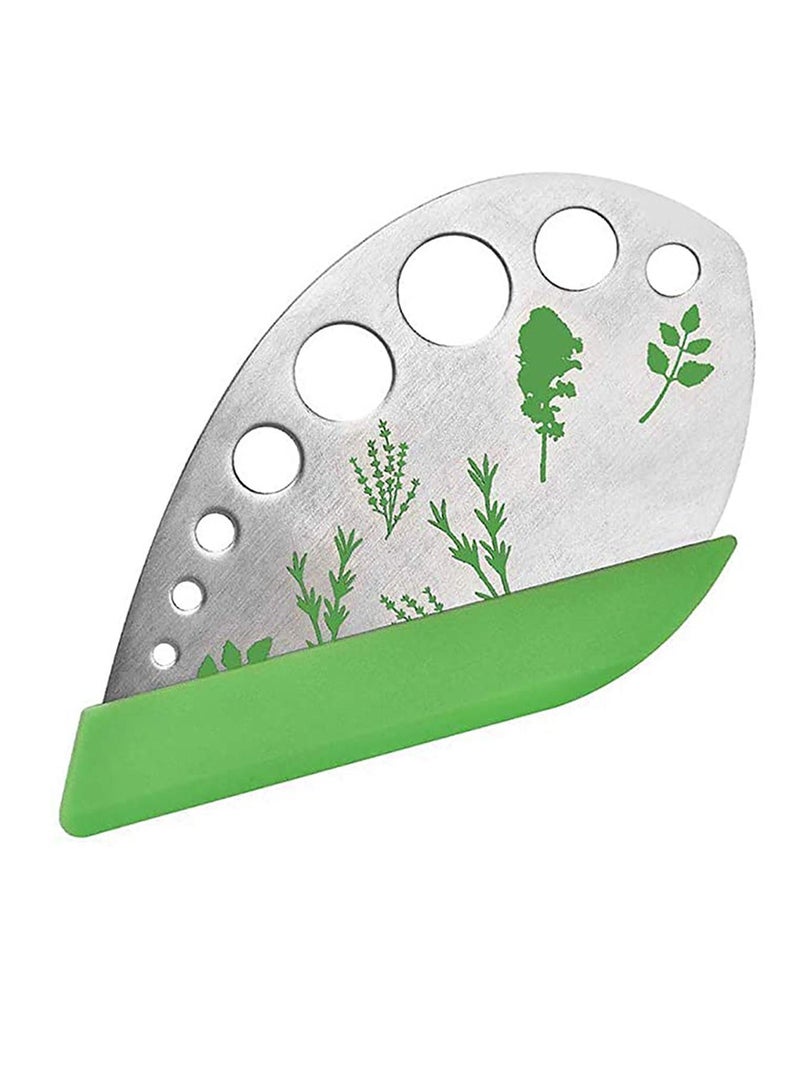 Herb Stripper Tool, Curved Edge Kitchen Gadgets 9 Holes Stainless Steel Cutter kale Leaf Stripping Zip Tools, with for Kale, Chard, Collard Greens, Thyme, Basil, Rosemary