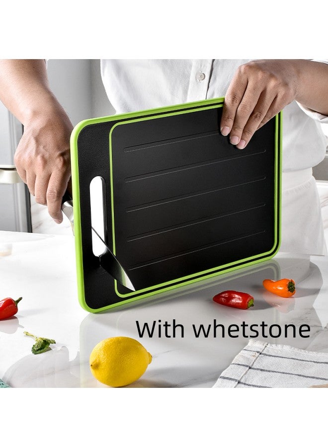 Aluminum Cutting Board, Large Cutting Board with Whetstone, Wooden Cutting Board with Juice Slot and Handles Charcuterie Board (Large)