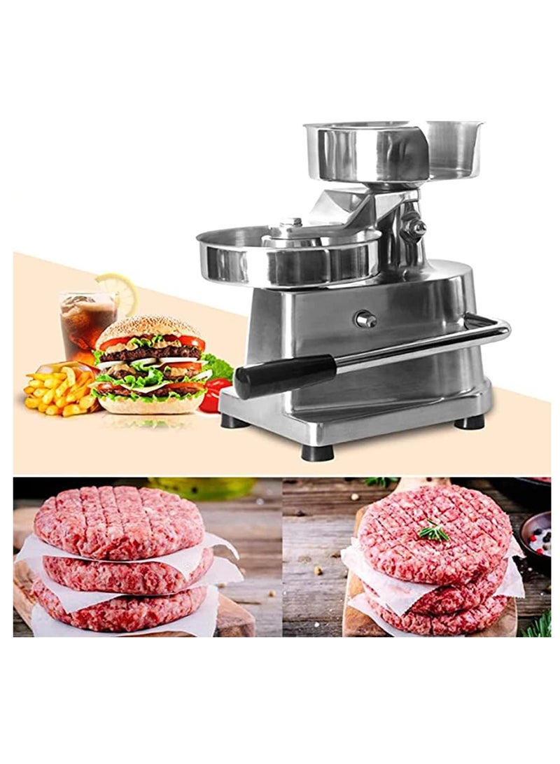 LETWOO 150mm Commercial Hamburger Press Patty Maker Stainless Steel Burger Press Tool Heavy Duty Meat Forming Processor 500 Pcs Patty Papers Sliver