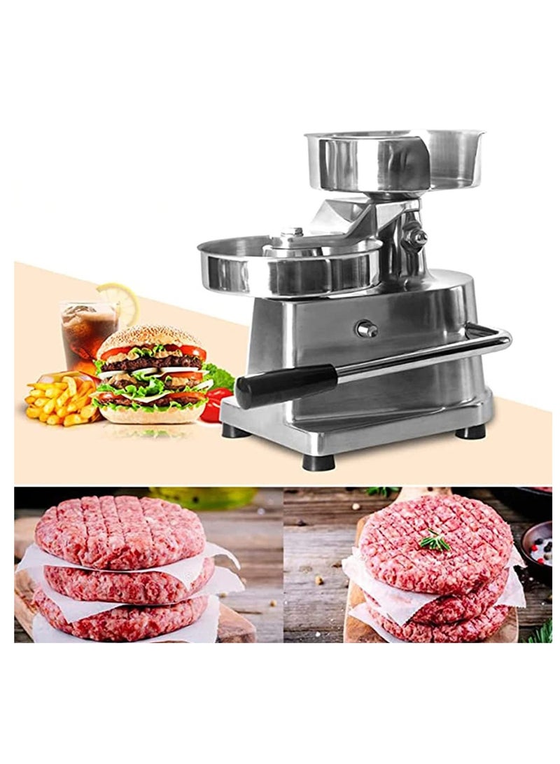 LETWOO 150mm Commercial Hamburger Press Patty Maker Stainless Steel Burger Press Tool Heavy Duty Meat Forming Processor 500 Pcs Patty Papers Sliver