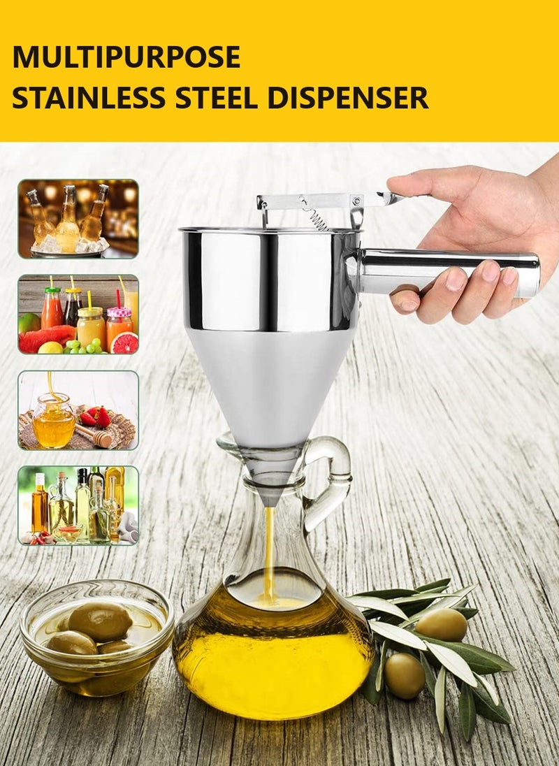 2 Pieces stainless Steel Batter Dispenser Funnel Donut Cupcake Pancake Waffle