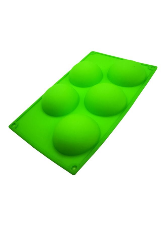 5-Cavity Silicone Circle Mould Green 29x17cm