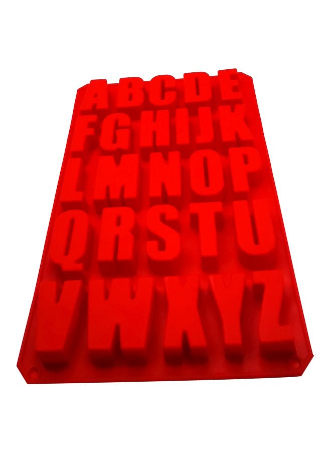 Silicone Letters Alphabet Pudding Bakeware Mould Red 33x22cm