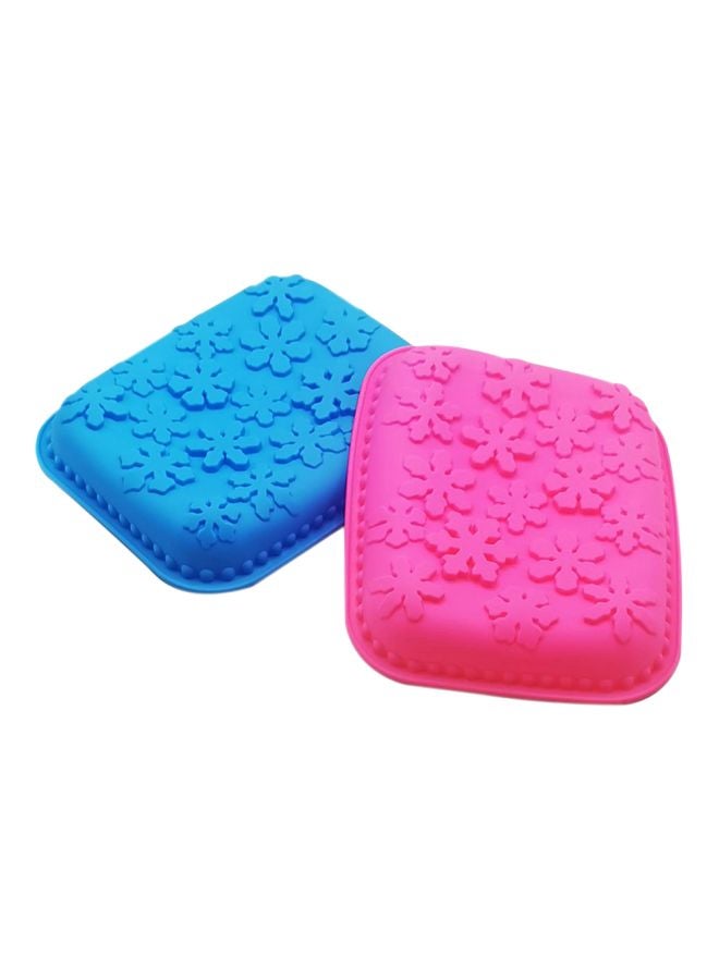 Pack Of 2 Floral Chocolate Baking Moulds Pink/Blue 30x26cm