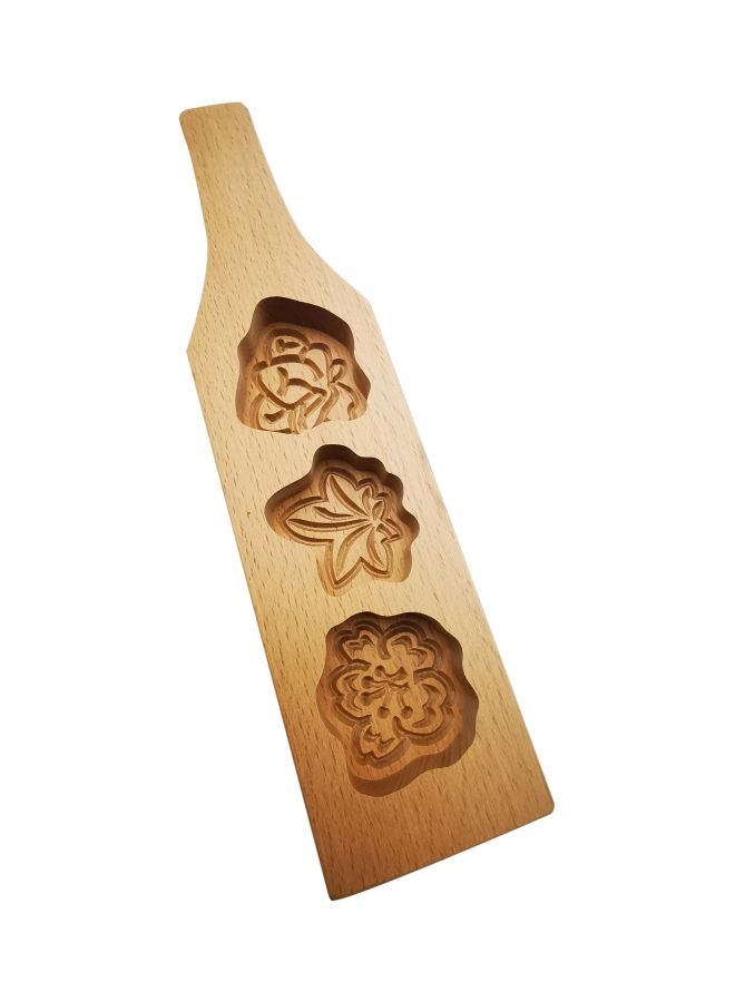 3-Cavity Floral Design Mould Brown 29.5cm