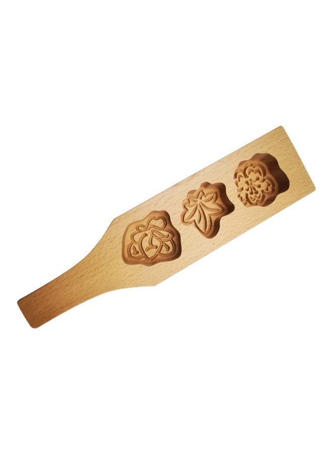 3-Cavity Floral Design Mould Brown 29.5cm