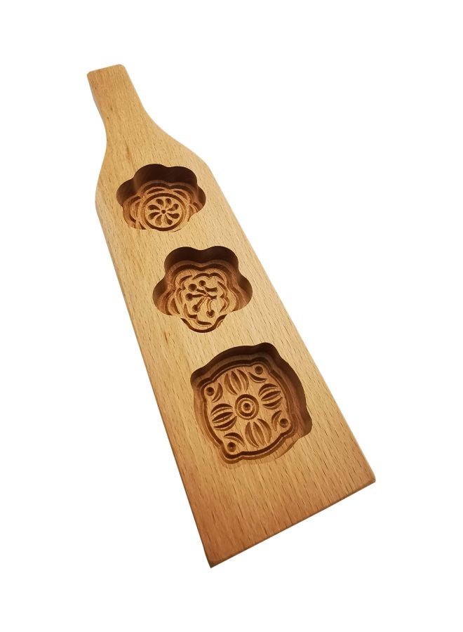 3-Cavity Floral Design Mould Brown 29.5cm