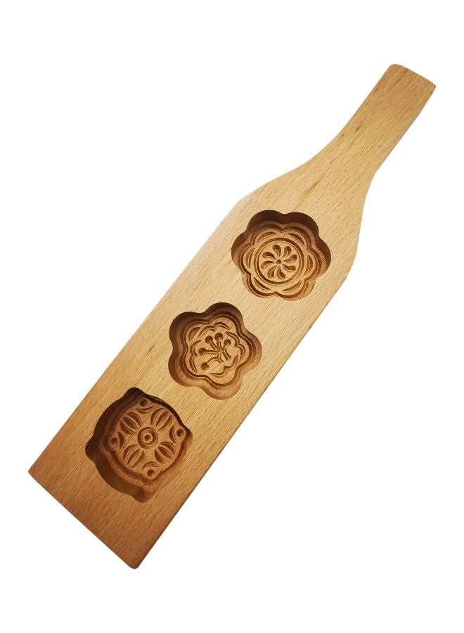 3-Cavity Floral Design Mould Brown 29.5cm