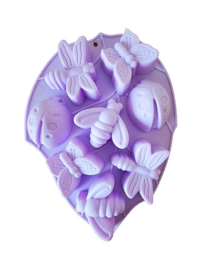 8-Cavity 3D Insect Design Mould Purple 28x21cm