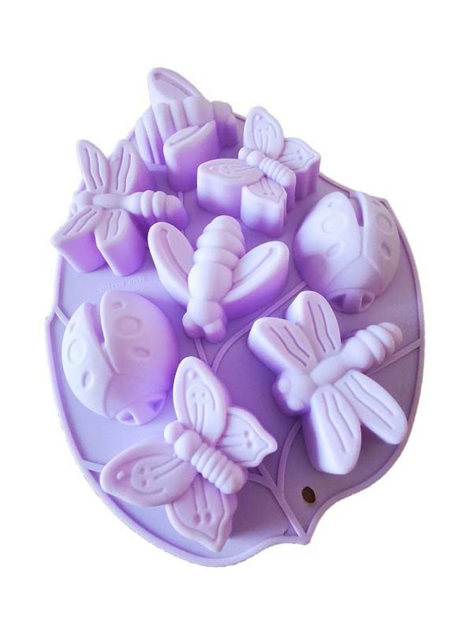 8-Cavity 3D Insect Design Mould Purple 28x21cm