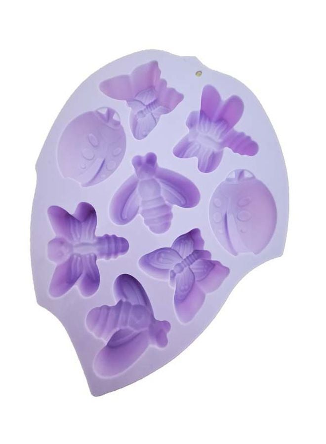 8-Cavity 3D Insect Design Mould Purple 28x21cm