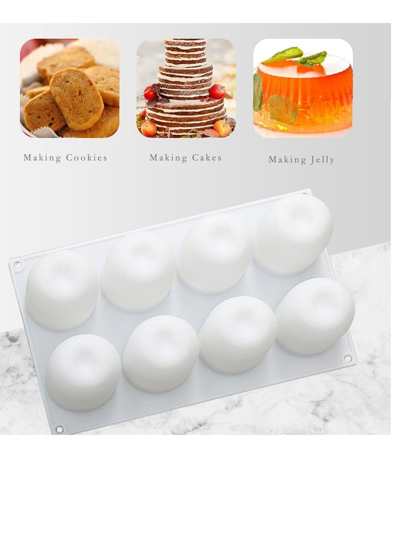 Silicone Molds Baking for Mousse Cake, 3D Dessert Pastry Truffle Pudding Jelly Cheesecake, Apple Shape, 8-Cavity