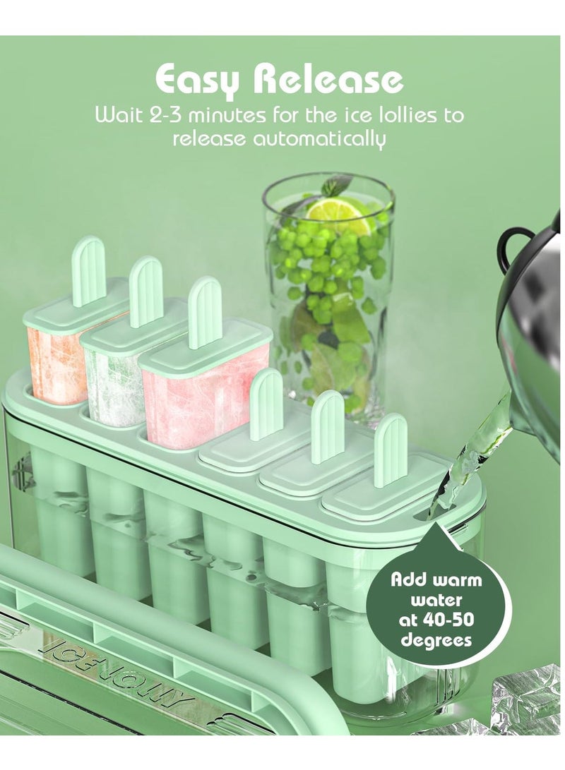 Popsicles Molds, 6 Pieces Ice Pop Molds with Lid, Easy-Release BPA-free Popsicle Maker Homemade Sticks