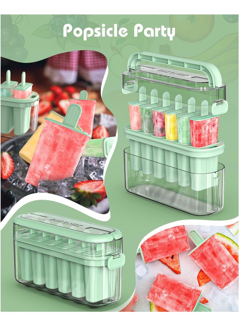 Popsicles Molds, 6 Pieces Ice Pop Molds with Lid, Easy-Release BPA-free Popsicle Maker Homemade Sticks