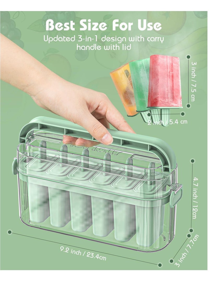 Popsicles Molds, 6 Pieces Ice Pop Molds with Lid, Easy-Release BPA-free Popsicle Maker Homemade Sticks