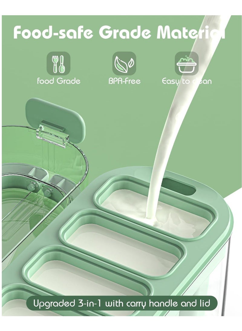 Popsicles Molds, 6 Pieces Ice Pop Molds with Lid, Easy-Release BPA-free Popsicle Maker Homemade Sticks
