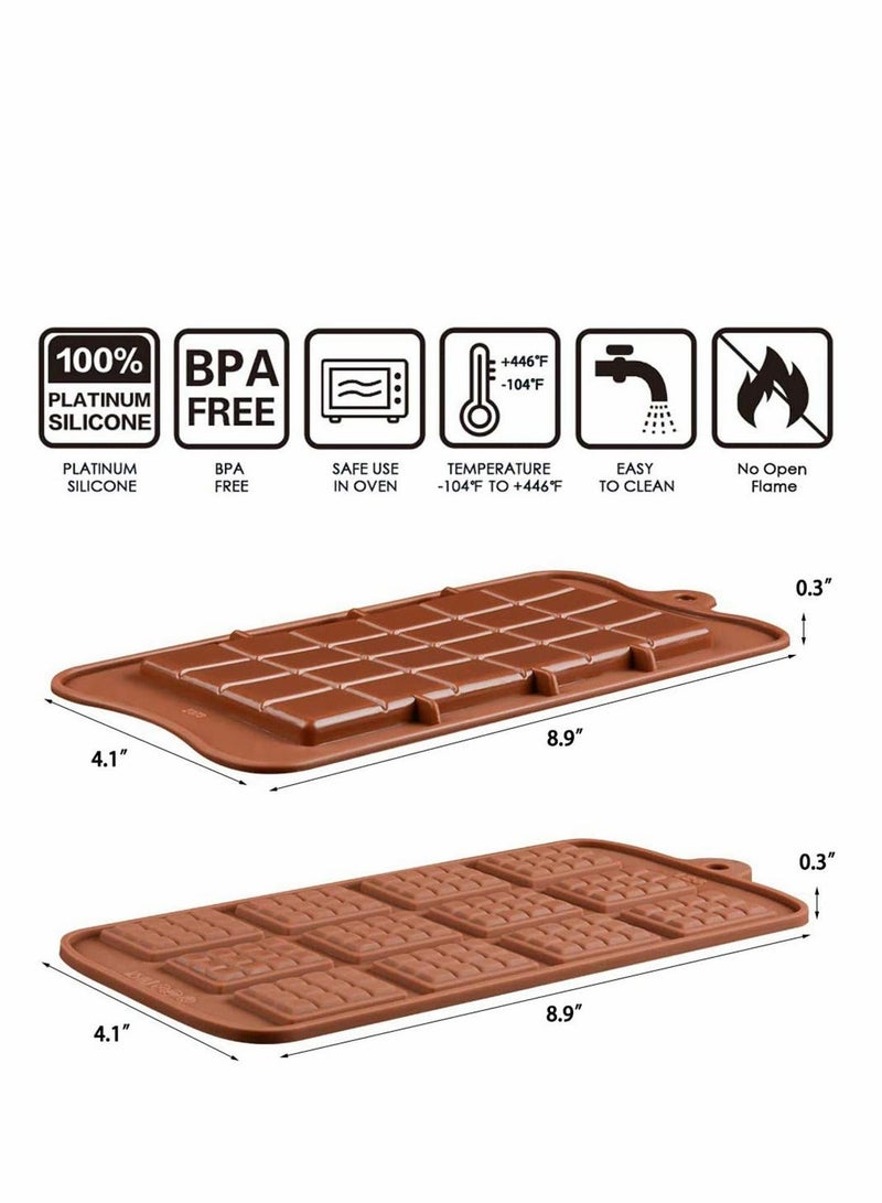 Square Silicone Candy Molds for Hard Chocolate Gummy Caramel, Ganache, Ice Cubes, Pack of 4