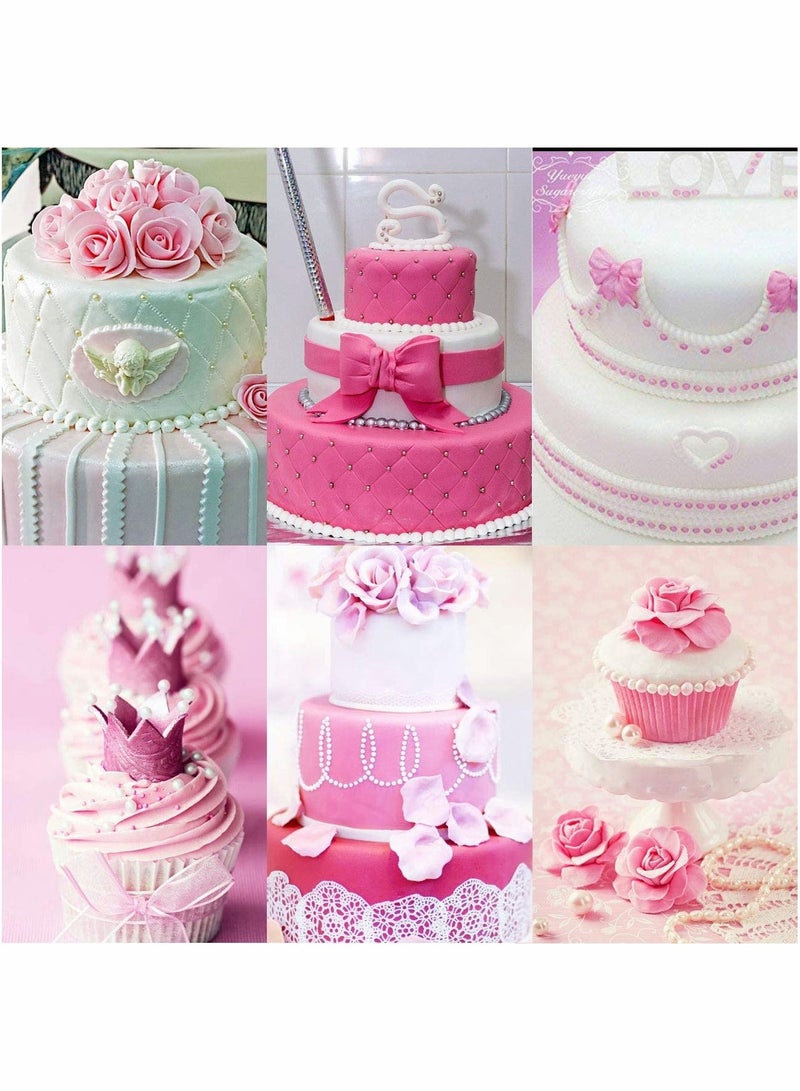 Pearl Borders Silicone Fondant Moulds Polymer Clay 4 Sizes Round Chain Mould for Sugar Craft Cupcake Toppers Baby Shower Wedding Party Cake Decorating