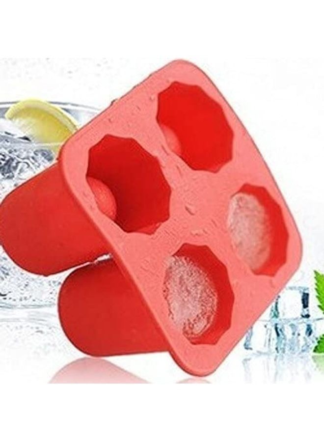 4-Cups Silicone Trays Red One Size