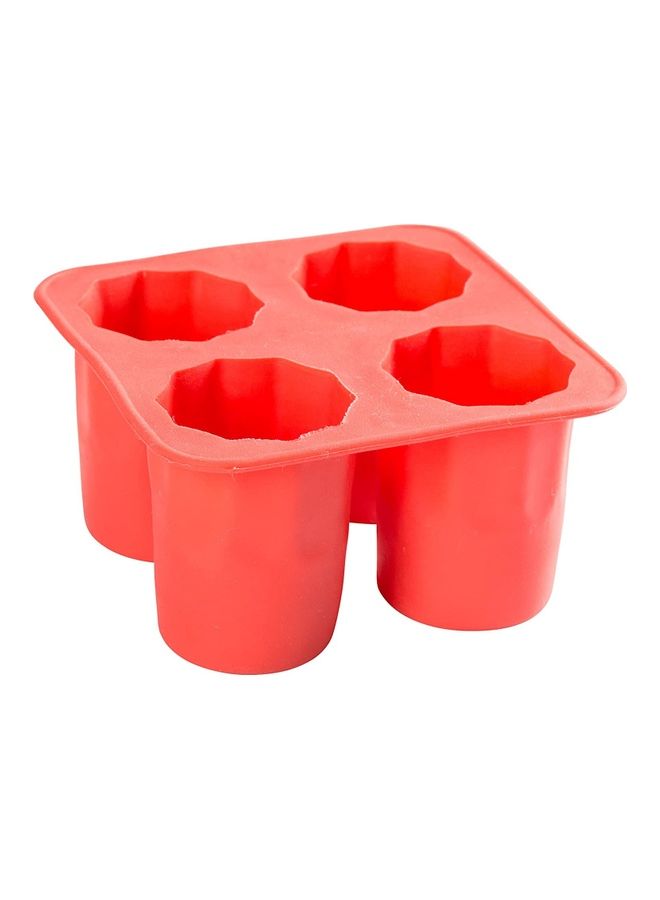 4-Cups Silicone Trays Red One Size