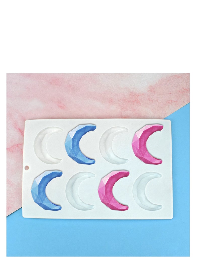 8 Cavity Moon Modeling Silicone Baking Mold Chocolate Fudge Making Mould DIY Cake Baking Decoration Making Silicone Baking Tray