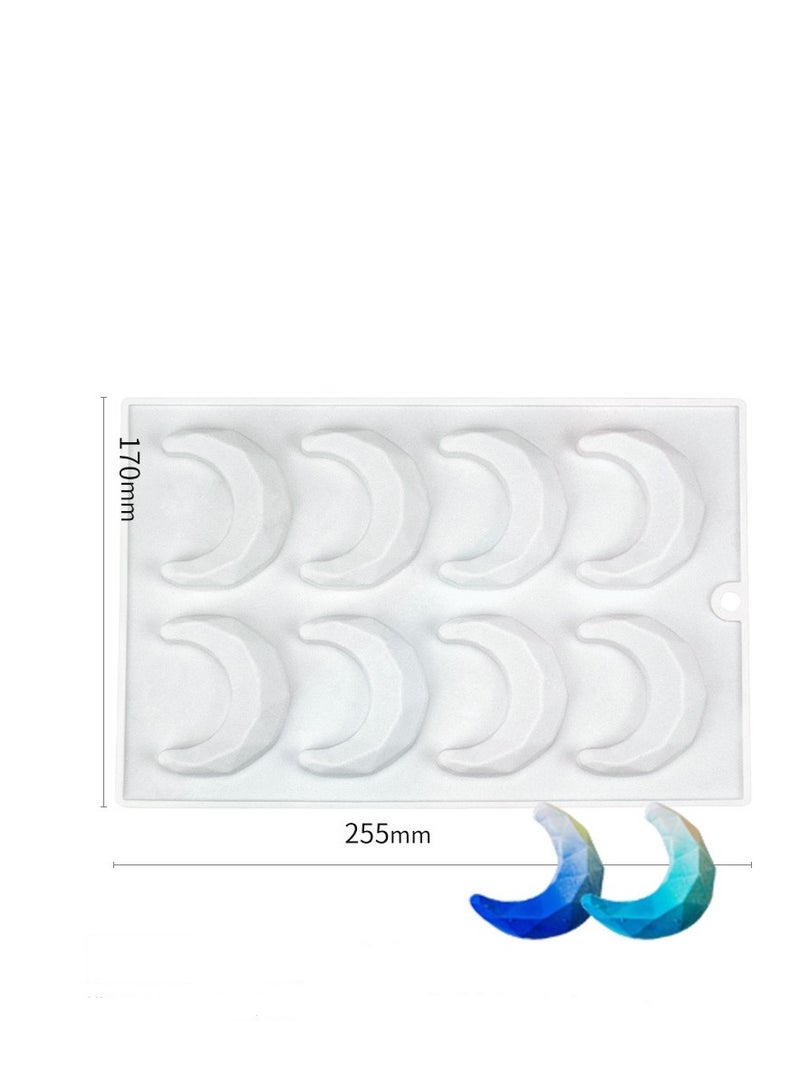 8 Cavity Moon Modeling Silicone Baking Mold Chocolate Fudge Making Mould DIY Cake Baking Decoration Making Silicone Baking Tray