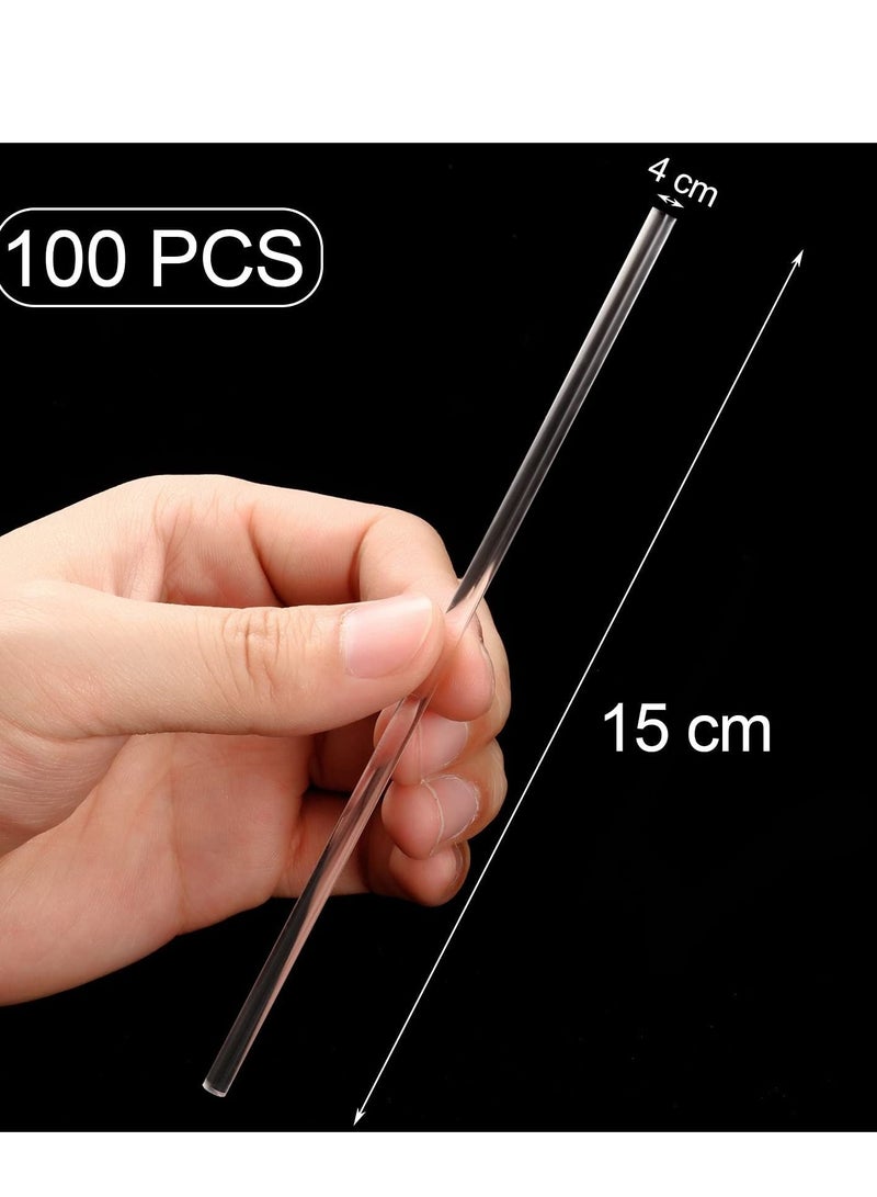 100 Pieces Acrylic Lollipop Sticks 6 Inch Clear Reusable Rods for Making Lollipops Cake Pops Candies Chocolates and Cookies