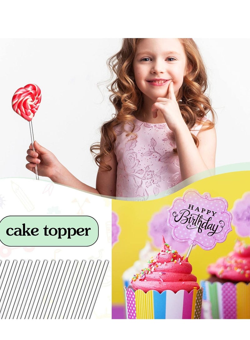 100 Pieces Acrylic Lollipop Sticks 6 Inch Clear Reusable Rods for Making Lollipops Cake Pops Candies Chocolates and Cookies