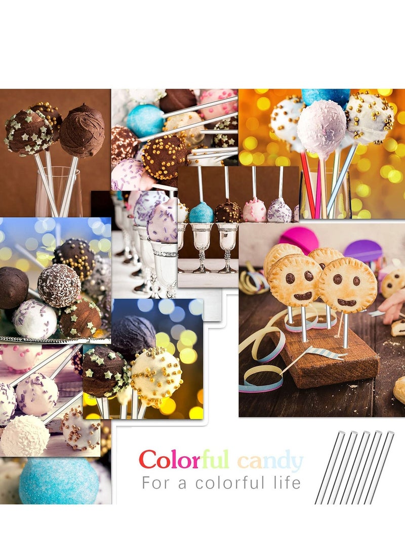 100 Pieces Acrylic Lollipop Sticks 6 Inch Clear Reusable Rods for Making Lollipops Cake Pops Candies Chocolates and Cookies