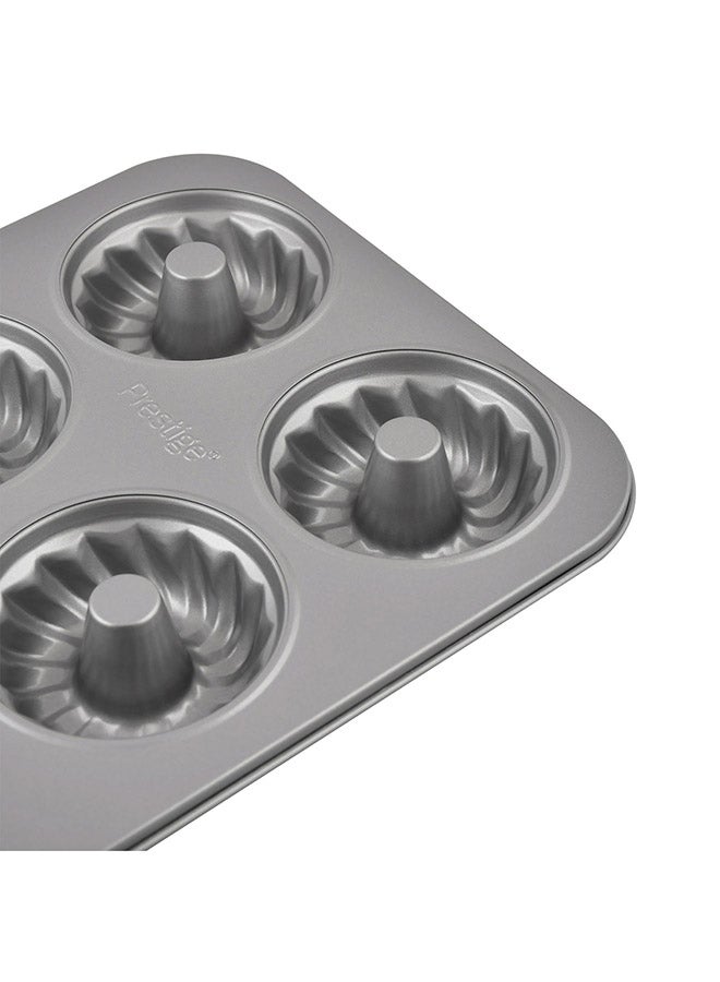 Bakemaster 2 Non-Stick Mini Fluted Mold Pan Grey 35.1 x 26.7 x 3.5cm