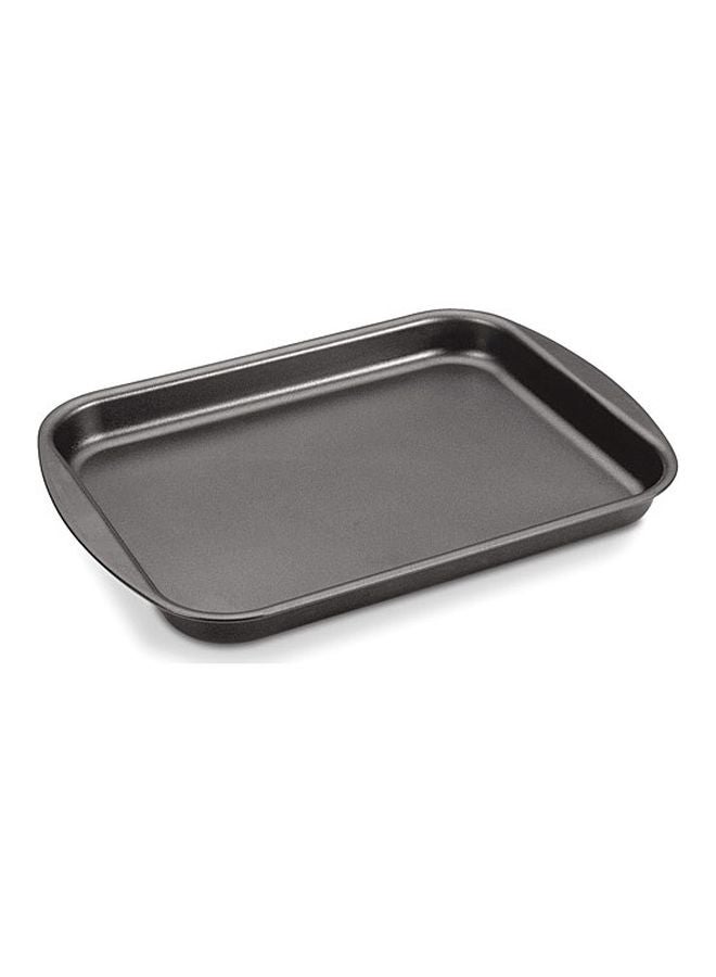 Brasil 28cm 2L Graphite Aluminum Flat Roasting Pan with Interior and Exterior Starflon Max PFOA Free Nonstick Coating Brown 28cm