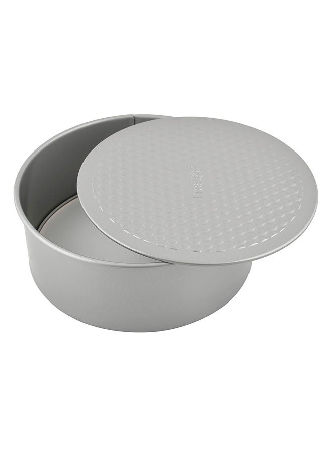 Loose Base Round Cake Pan Metal Silver 25cm