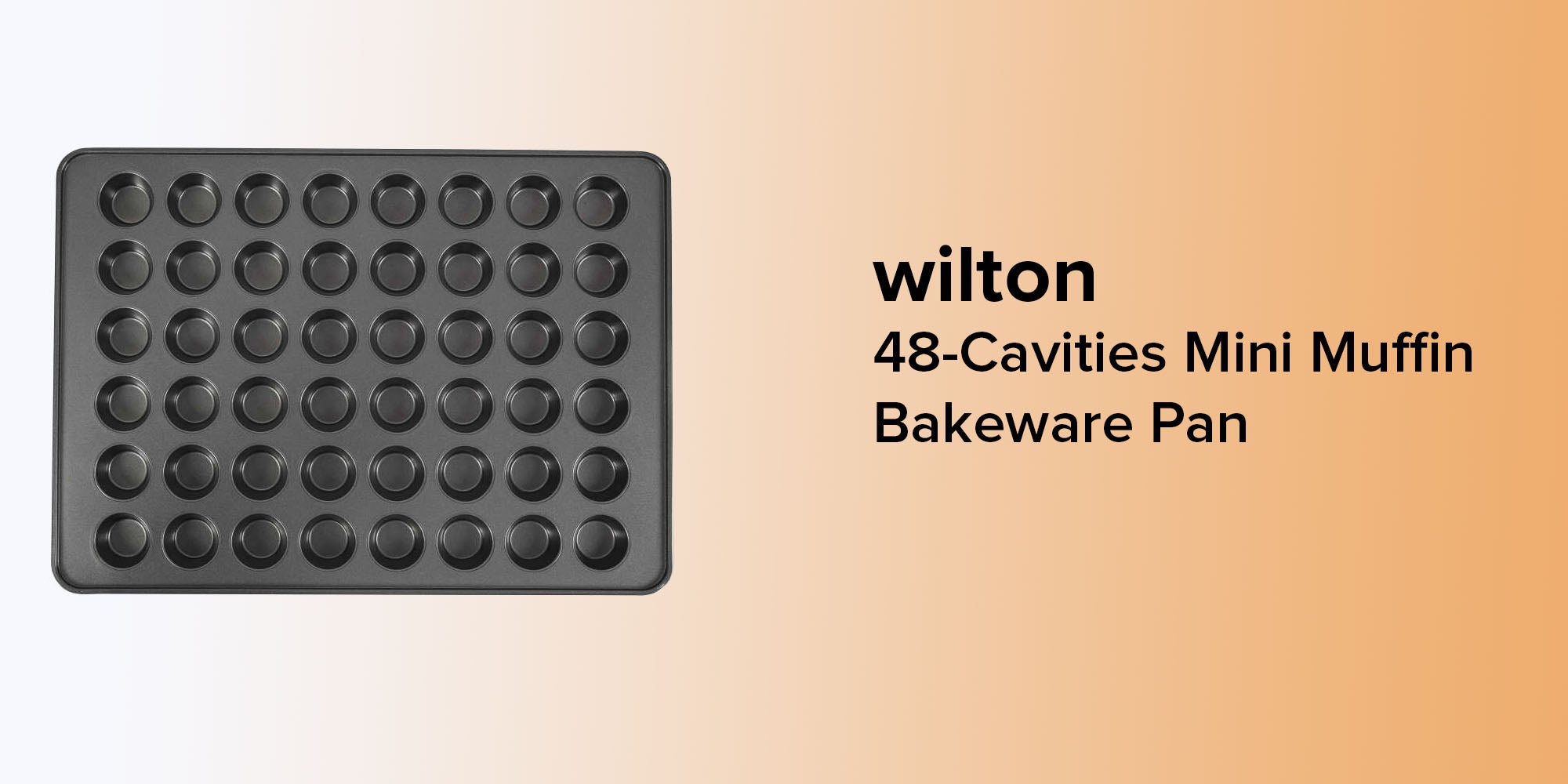 48-Cavities Mini Muffin Bakeware Pan Black 15x21inch