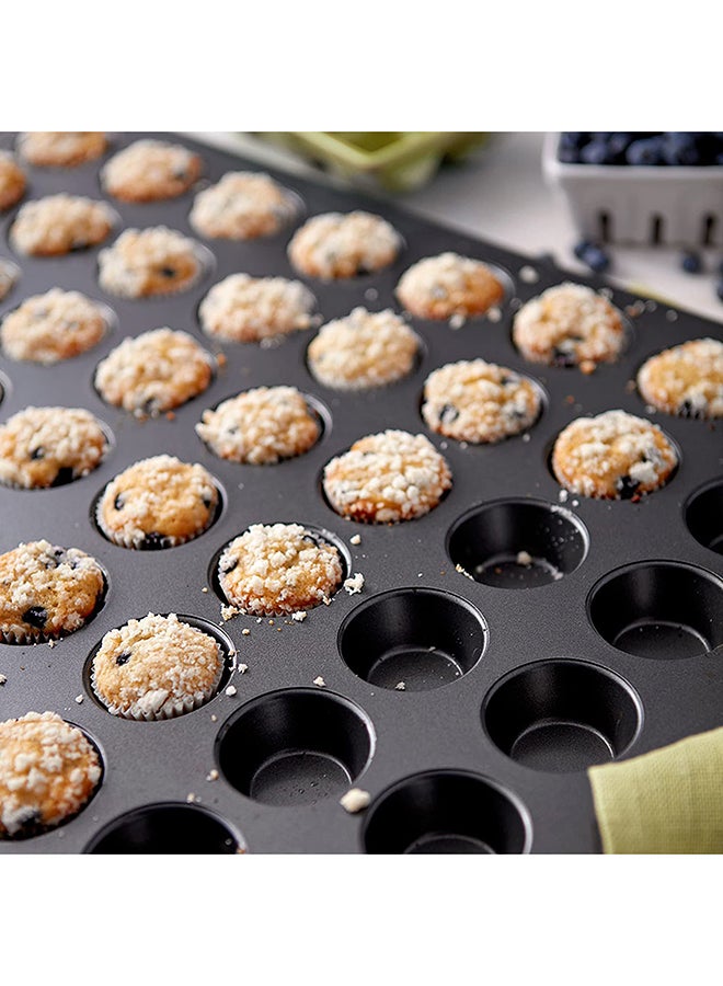 48-Cavities Mini Muffin Bakeware Pan Black 15x21inch