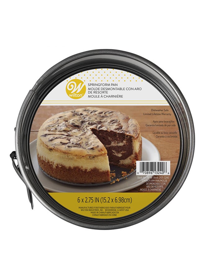 Non-Stick Springform Round Cake Pan Black 6x2.75inch