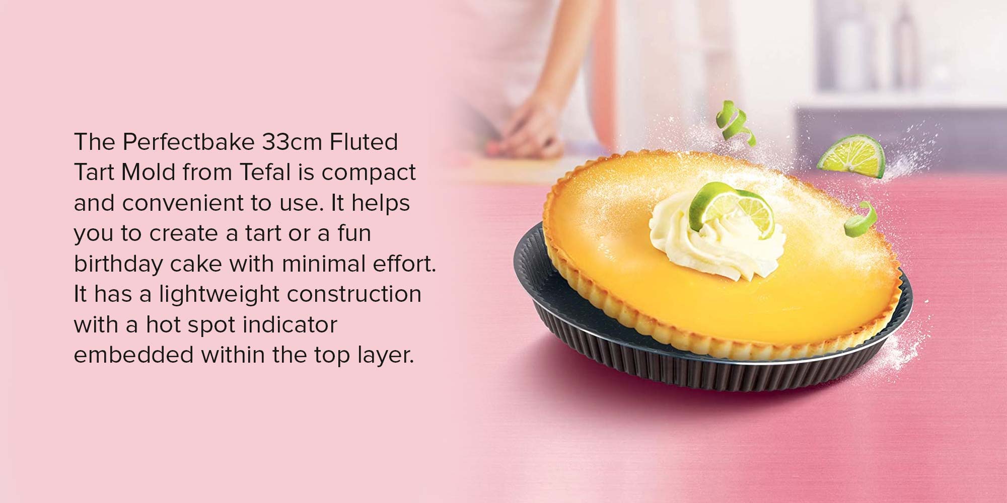 Perfectbake 33Cm Fluted Tart Mold Aluminum Non-Stick Dark Grey 33cm