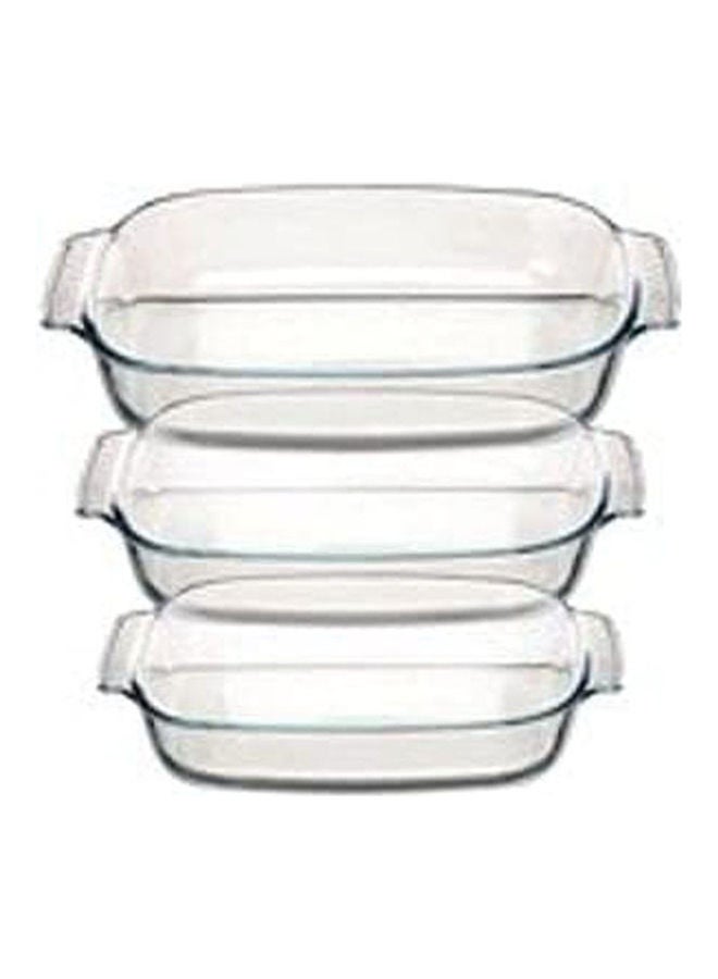 3 Pcs Rectangular Set Clear