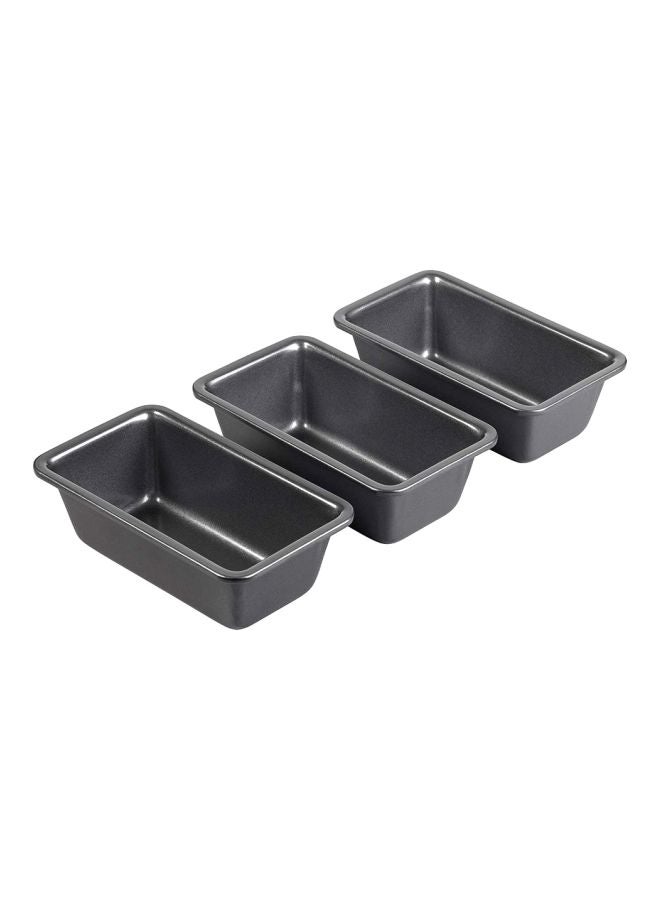 Pack Of 3 Mini Loaf Pan Black 3x (5.75x3x2)inch